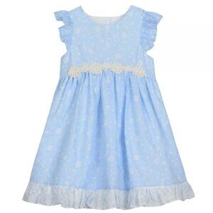 LAURA ASHLEY LONDON Toddler Girls Blue Floral Ruffle Sleeve Party Dress Size 3T